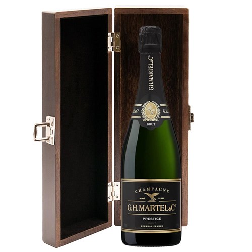 Martel Prestige Brut Champagne 75cl in Elm Wood Gift Box